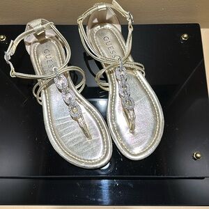 Guess ladies sandals, gold with bling!
